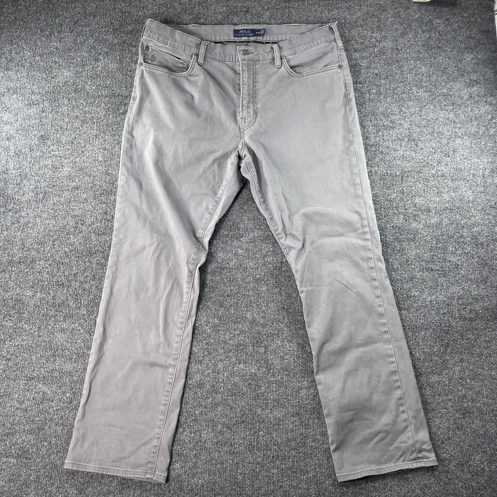 Polo Ralph Lauren Varick Slim Straight Pants Mens 36x30 Gray Chino